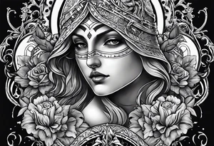 idea of pain for glory in life, discipline and catholic religion. Tattoo on the back tattoo idea