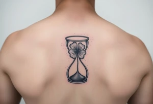 4 leaf clover growing in a hourglass tattoo idea