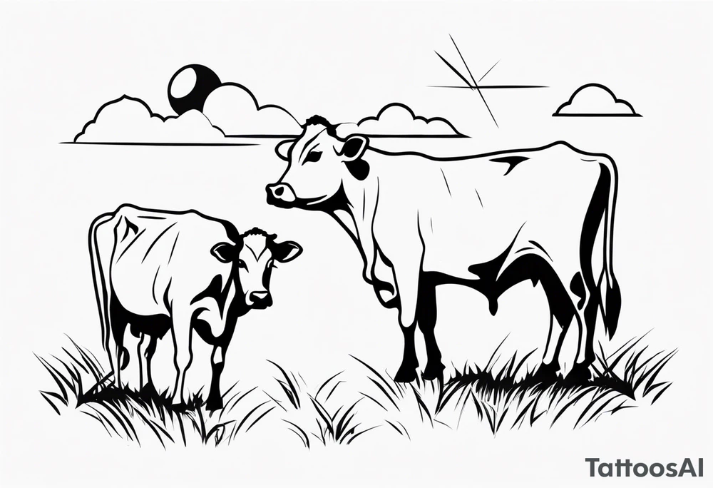 COWS IN FARM tattoo idea