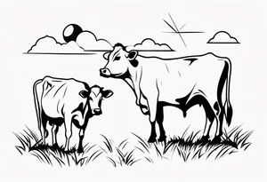 COWS IN FARM tattoo idea