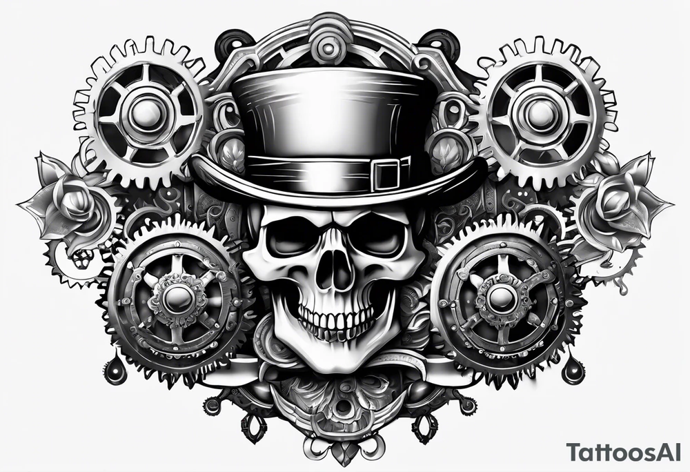 steam punk, Gears, skulls tattoo idea