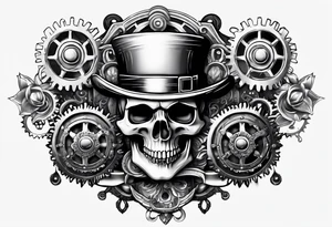 steam punk, Gears, skulls tattoo idea