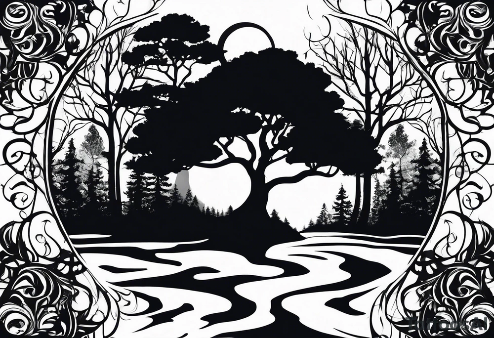 Bäume silhouette tattoo idea