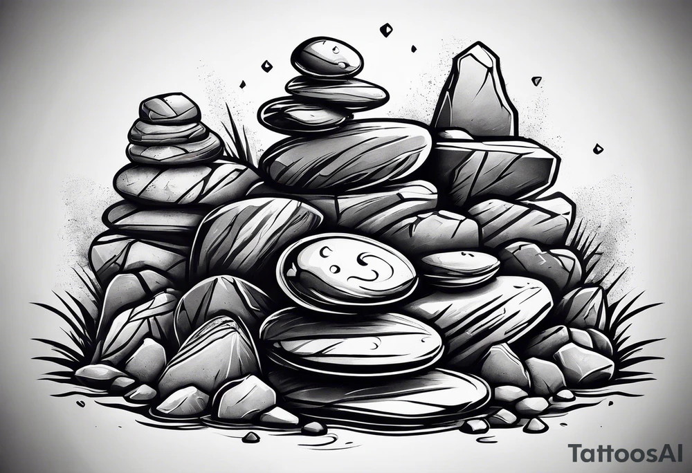 Rocks stacked on top of each other tattoo idea