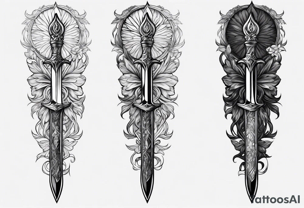 glass dagger tattoo idea