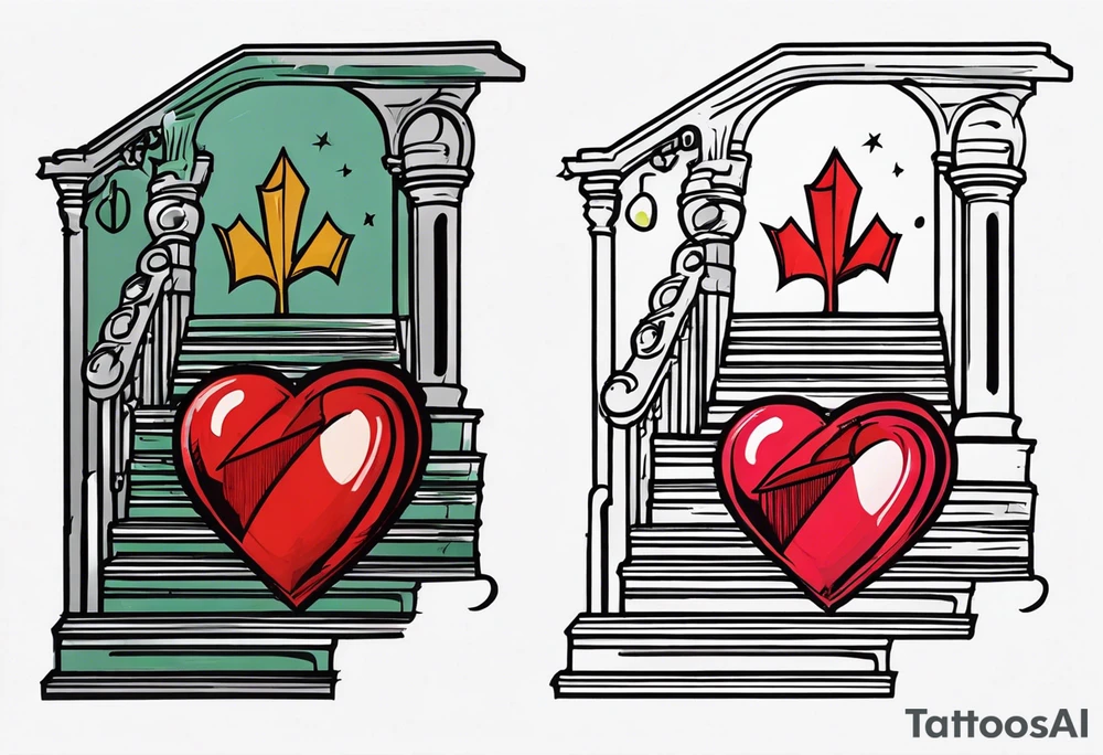 Stairs death lost heart break money tattoo idea