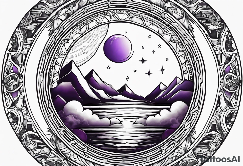 An amethyst moon tattoo idea