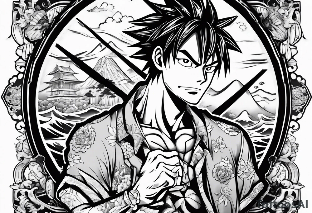 Once piece luffy tattoo idea