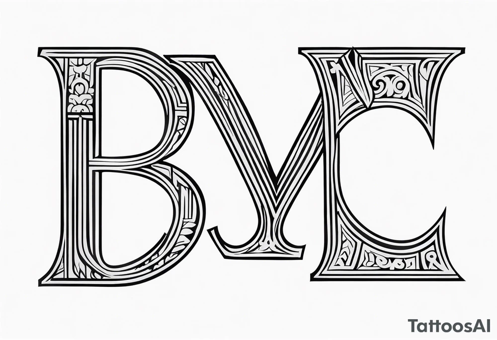 Initials NCA with roman numerals 9-15-16 tattoo idea