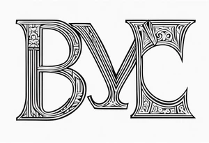 Initials NCA with roman numerals 9-15-16 tattoo idea