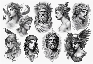 photorealistic greek mythology tattoo idea