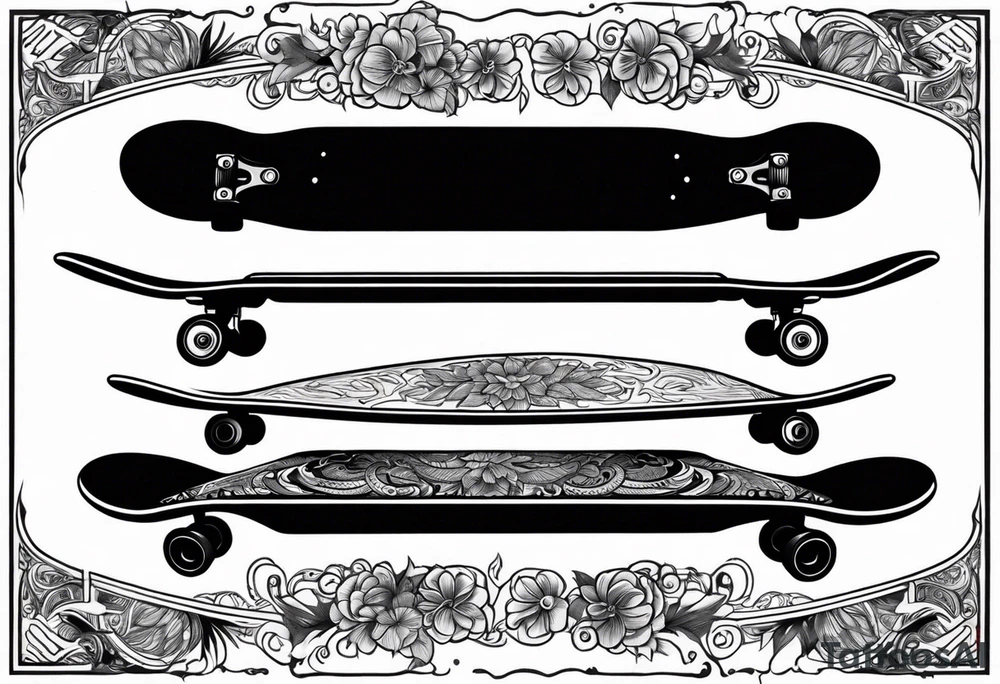 Retro Skateboard tattoo idea