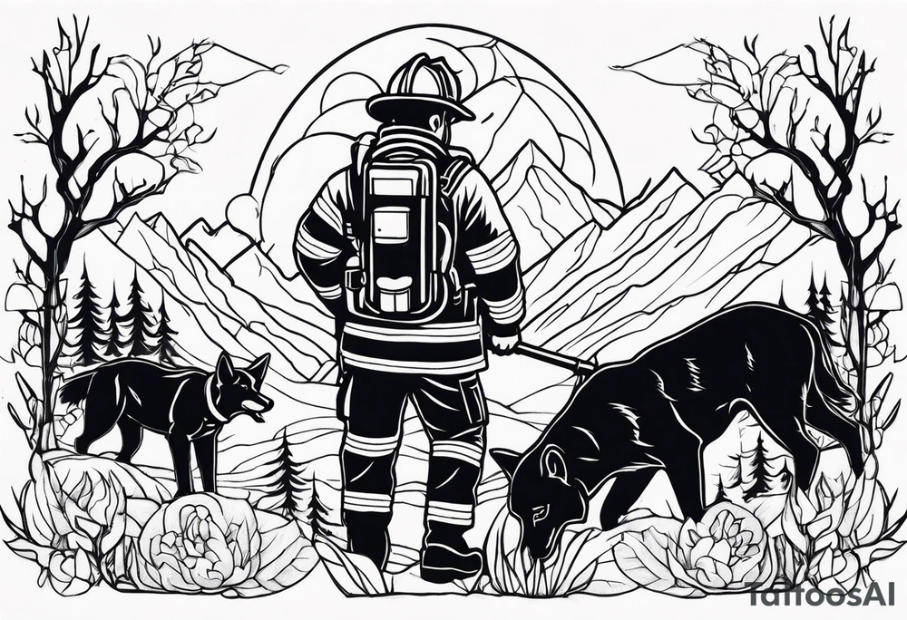 Firefighter and hunting tattoo idea
