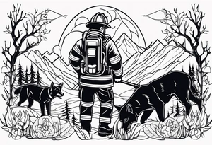 Firefighter and hunting tattoo idea