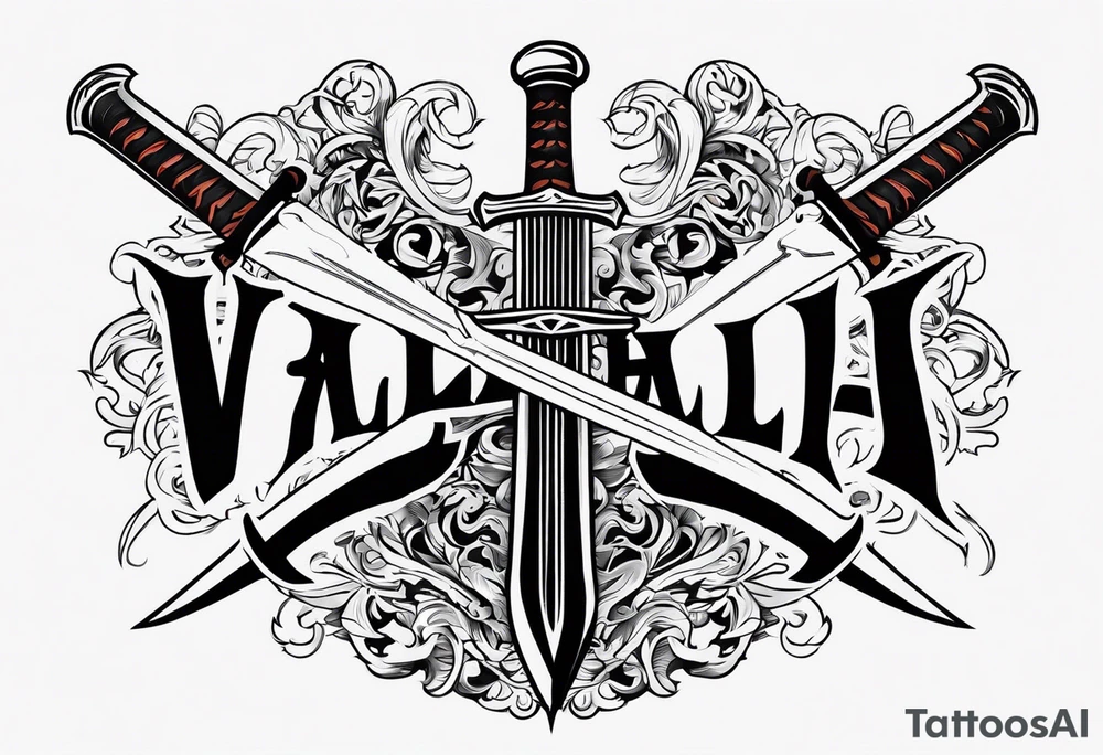 Valhalla swords tattoo idea