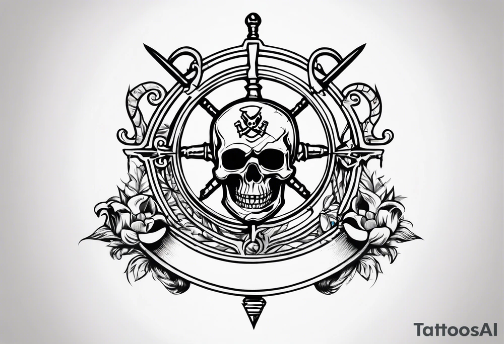 pirates of the caribbean five elements tattoo, aztec gold, davy jones key, east india company emblem, chalices and trident tattoo idea