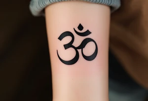 The Om Symbol (ॐ) – A sacred sound and spiritual icon, often tattooed in black or deep gold, representing the essence of the universe. tattoo idea