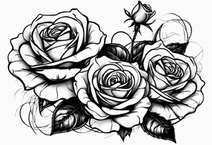 Three roses with barbed wire wrapped around them. Broken heart tattoo idea