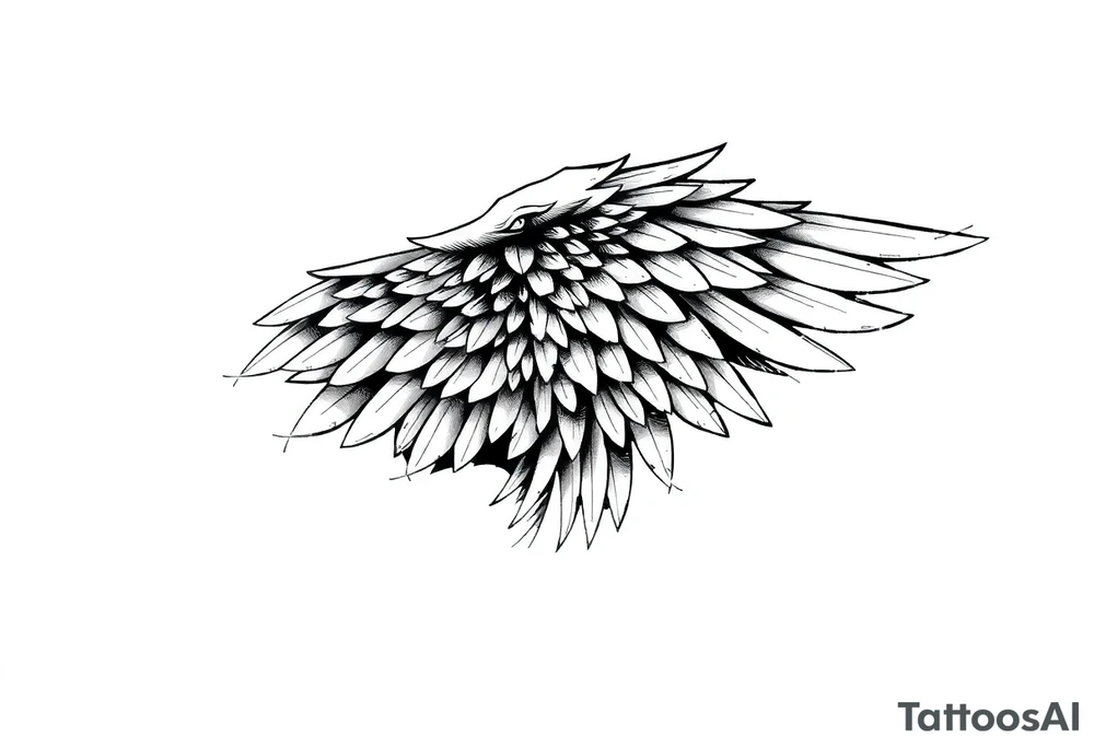 Full Shoulder to elbow wing tattoo idea