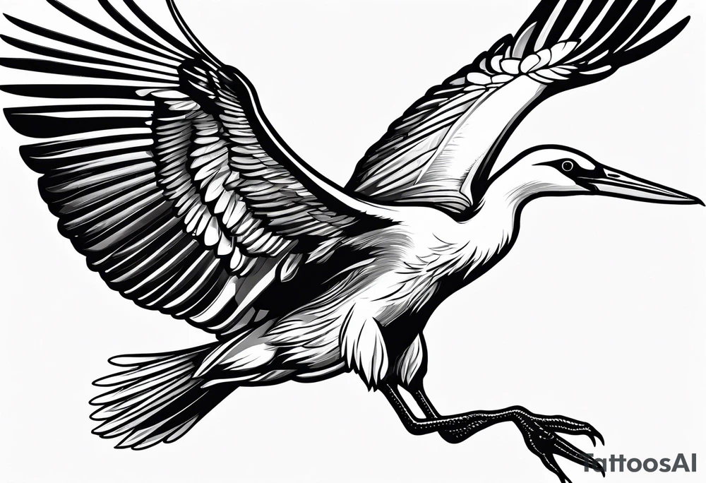 A flying stork tattoo idea
