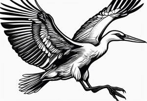 A flying stork tattoo idea