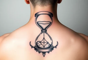 Simple but nice hourglass with trippy art details and a diamond and grim reaper. tattoo idea