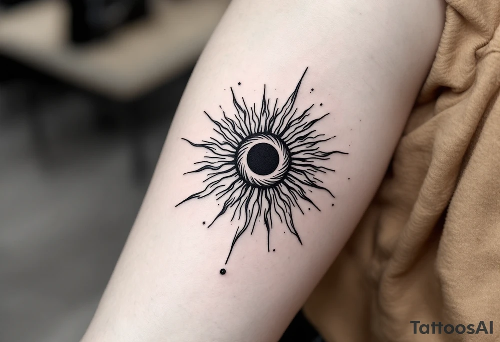 A sun and a black hole combined together as one. tattoo idea