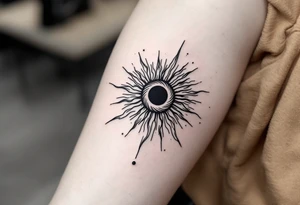 A sun and a black hole combined together as one. tattoo idea