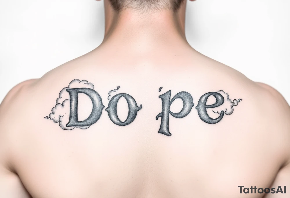 Dope spelled out in smoke
Clouds tattoo idea