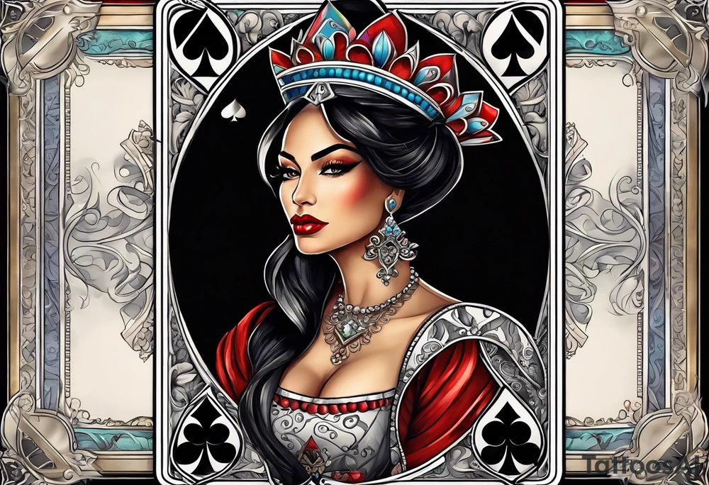 Queen of Spades, Latina, in Framed, Spades with "Q" centered tattoo idea