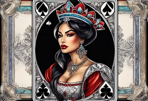 Queen of Spades, Latina, in Framed, Spades with "Q" centered tattoo idea