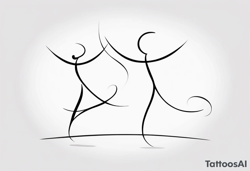 Music quarter notes connecting two dancing stick figures tattoo idea Music quarter notes connecting two dancing stick figures tattoo idea