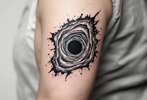 2 different universe's on each side of a black hole tattoo idea