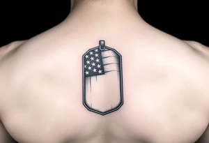 US Navy Flag on a dog tag tattoo idea