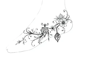 Anklet and charm tattoo idea
