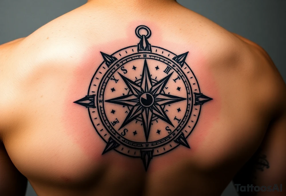 compass with Integrity, courage, love, and family tattoo idea