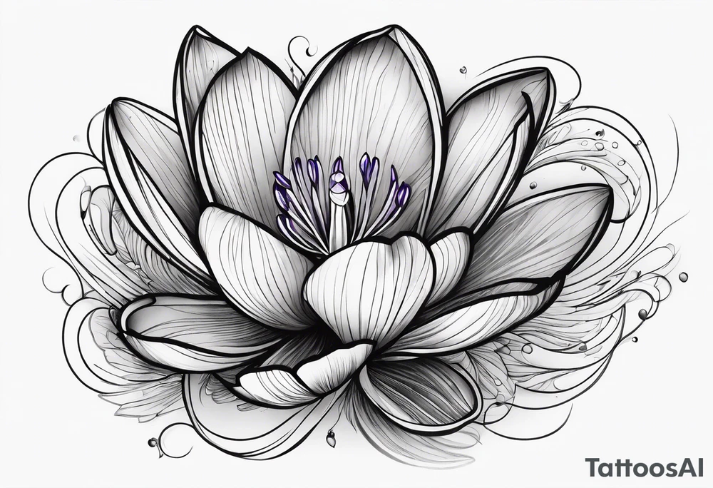 crocus flower design tattoo idea