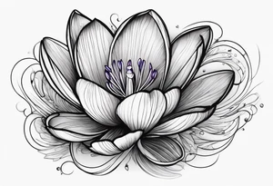 crocus flower design tattoo idea