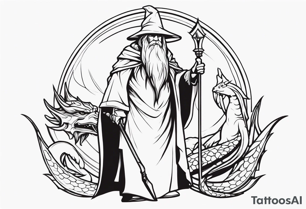 Wizard with dragon tattoo idea