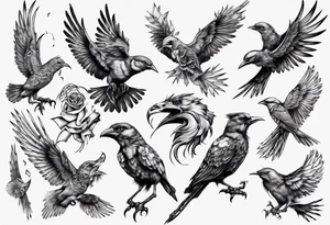 higly detailed bird breaking free tattoo idea