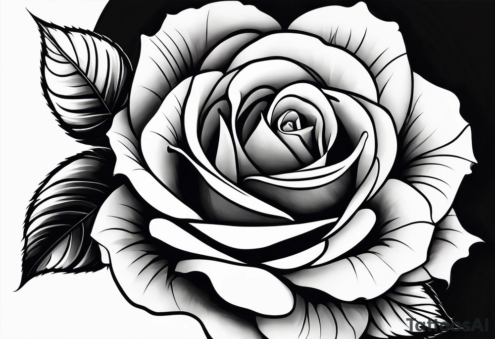 rose in black work tattoo idea