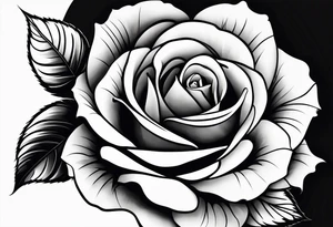 rose in black work tattoo idea