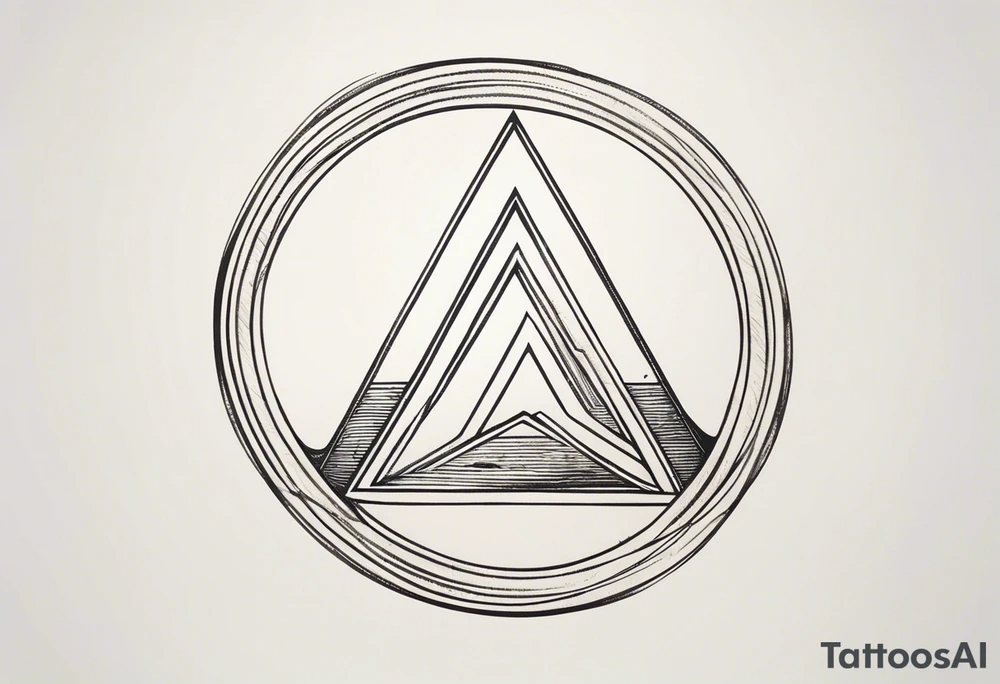 letter delta inside a circle, subtle, for young woman tattoo idea