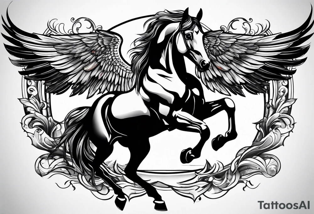 Horse with wings tattoo idea