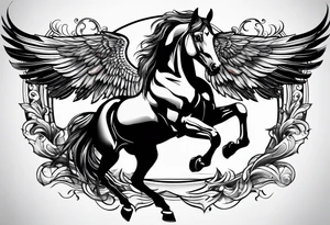 Horse with wings tattoo idea