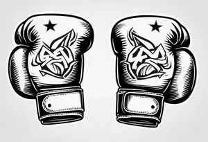 pair of boxing gloves in cartoon style tattoo idea