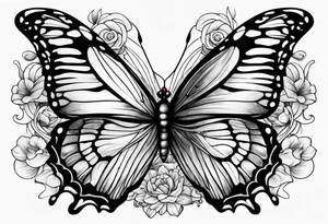 Butterflies and oceans tattoo idea
