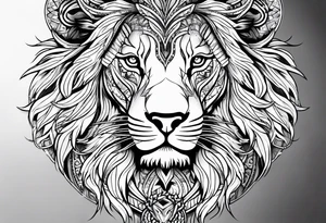 lions face tattoo idea