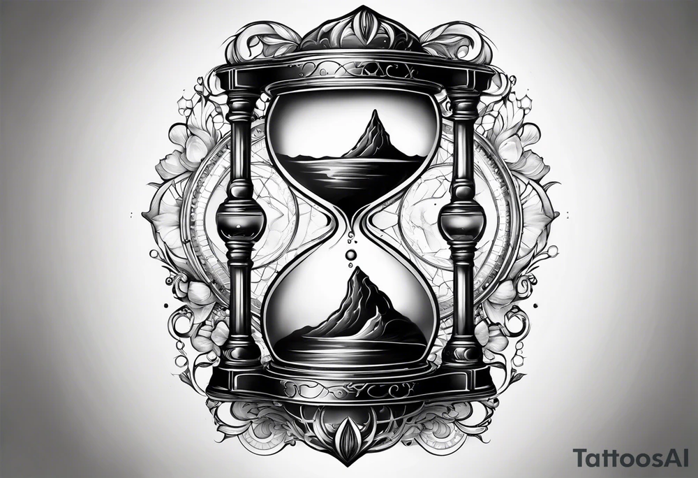 a galaxy inside an hourglass tattoo idea