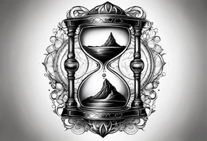a galaxy inside an hourglass tattoo idea
